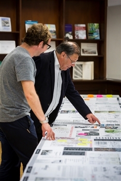 John Worthington at a DEGW archive display