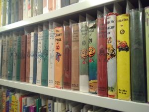 colourful spines Wizard of Oz books