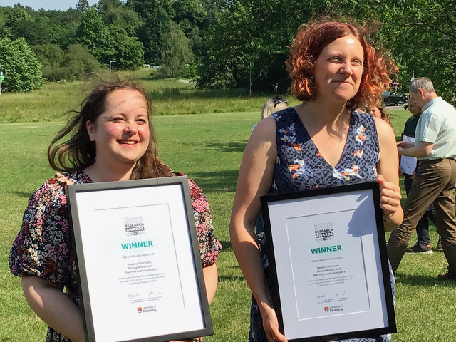 Helena Clarkson and Nicola Wilson with certificates