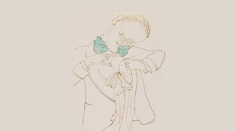 A cartoon illustration of James Joyce